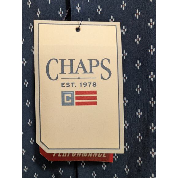 Chaps Everyday Performance Navy Short Sleeve Button Down Shirt XL NWT - Picture 3 of 6